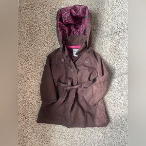 Oshkosh Size 4 Girls Rain jacket with detachable hood